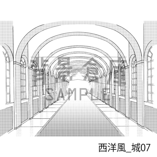 西洋風_背景素材集4(城)_トーン