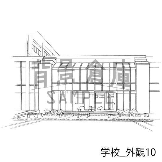 学校の背景集_セット15(外観)