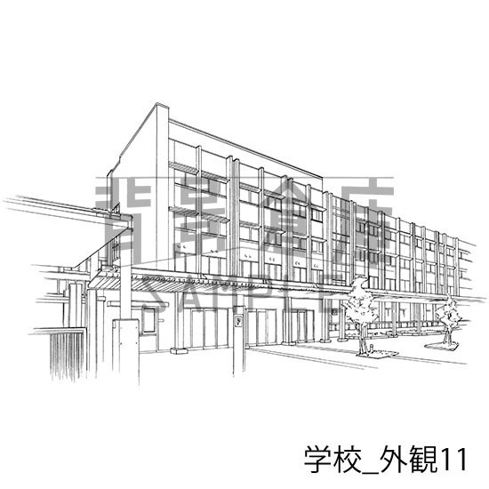 学校の背景集_セット15(外観)