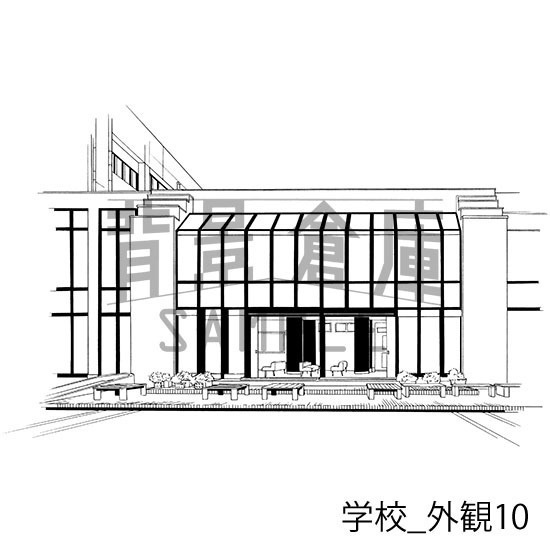 学校の背景集_セット15(外観)