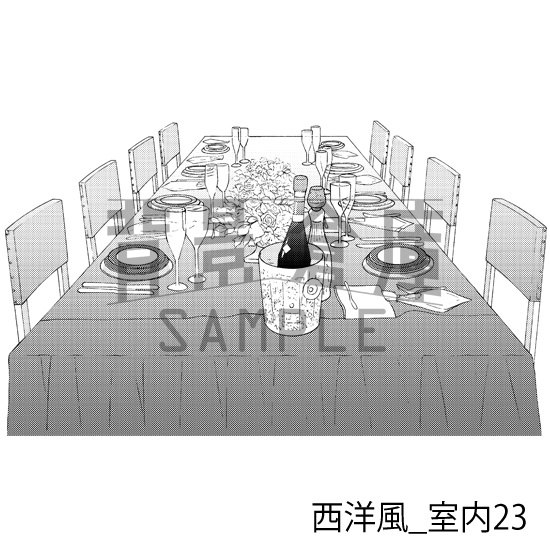 西洋風_背景素材集5(外観 室内 墓地)_トーン