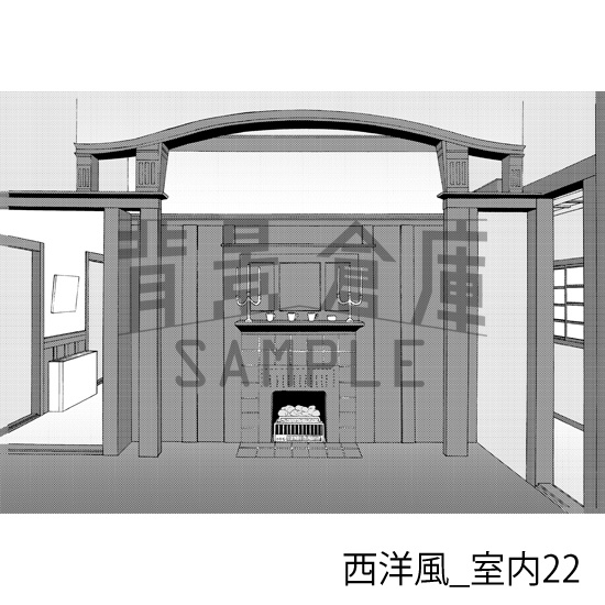 西洋風_背景素材集5(外観 室内 墓地)_トーン