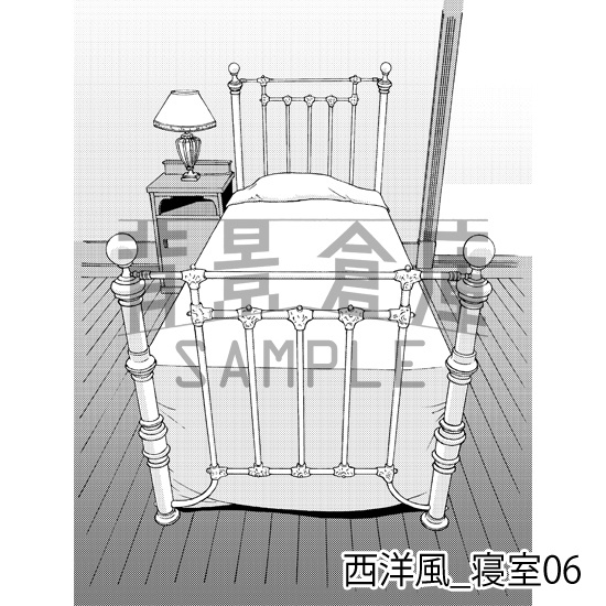 西洋風_背景素材集6(寝室)_トーン