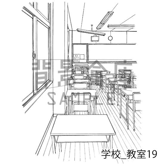 学校の背景集_セット16(教室)