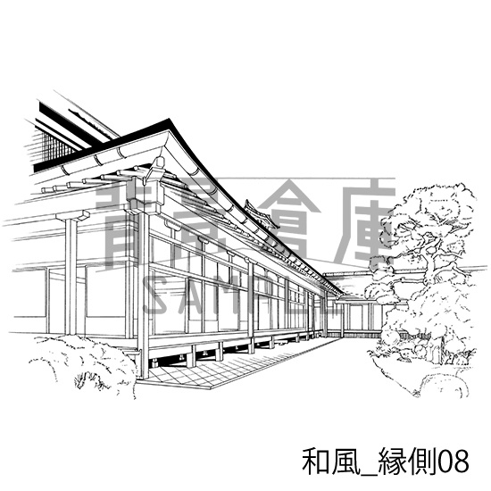 和風の背景集_セット8(縁側)