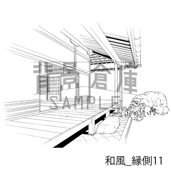 和風の背景集_セット8(縁側)