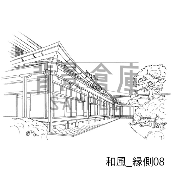 和風の背景集_セット8(縁側)