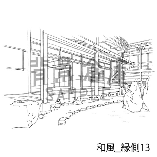 和風の背景集_セット8(縁側)