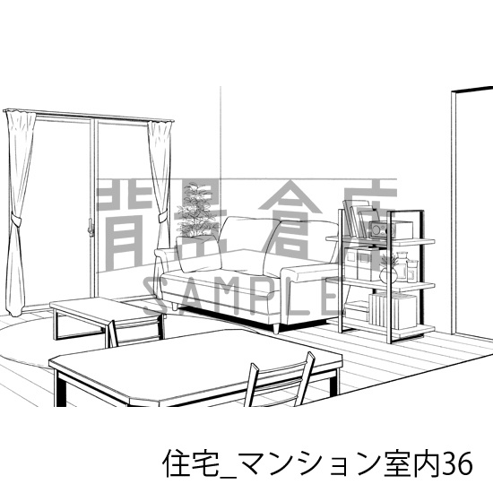 住宅_背景素材集20(マンション室内)_トーン