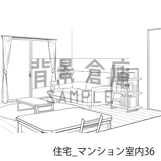 住宅_背景素材集20(マンション室内)_トーン