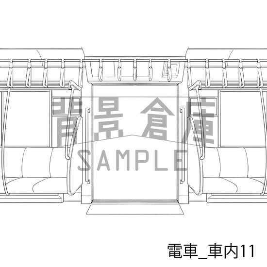 電車_背景素材集3(車内)_トーン