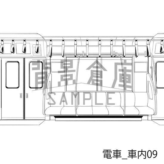 電車_背景素材集3(車内)_トーン