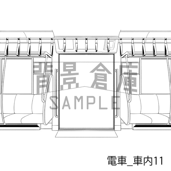 電車_背景素材集3(車内)_トーン