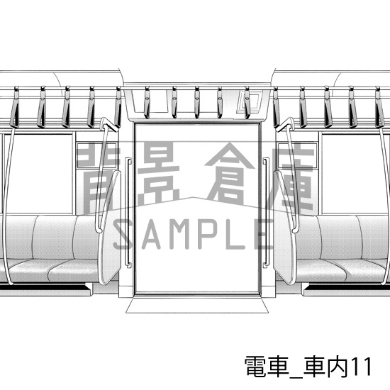 電車_背景素材集3(車内)_トーン