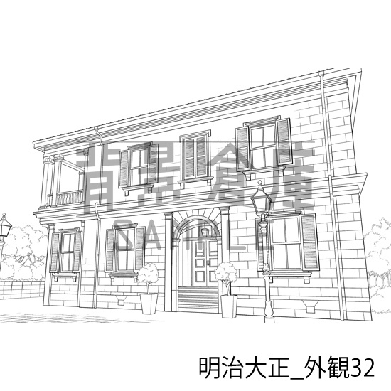 明治大正_背景素材集9(外観)_トーン
