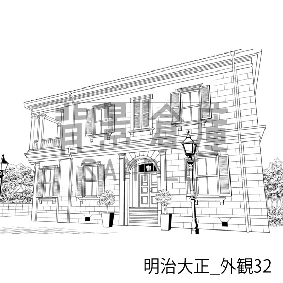 明治大正_背景素材集9(外観)_トーン