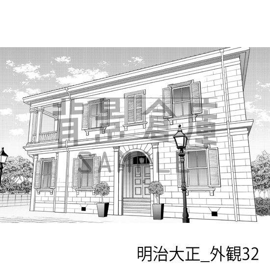明治大正_背景素材集9(外観)_トーン