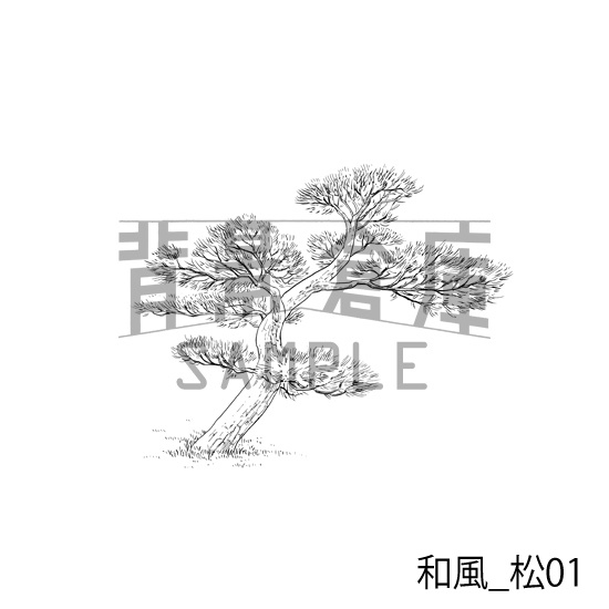 和風_背景素材集3(外観 庭)_トーン