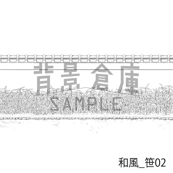 和風_背景素材集3(外観 庭)_トーン
