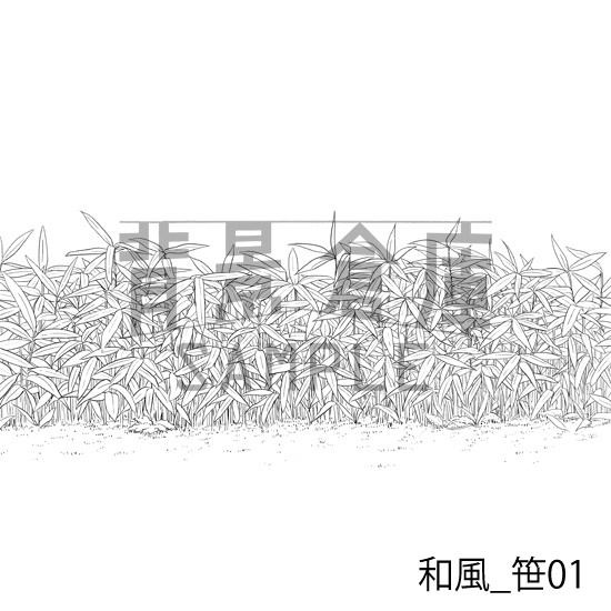 和風_背景素材集3(外観 庭)_トーン