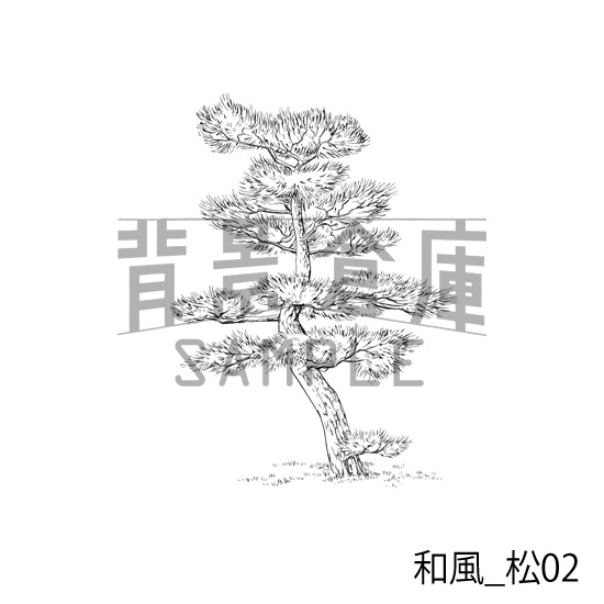 和風_背景素材集3(外観 庭)_トーン