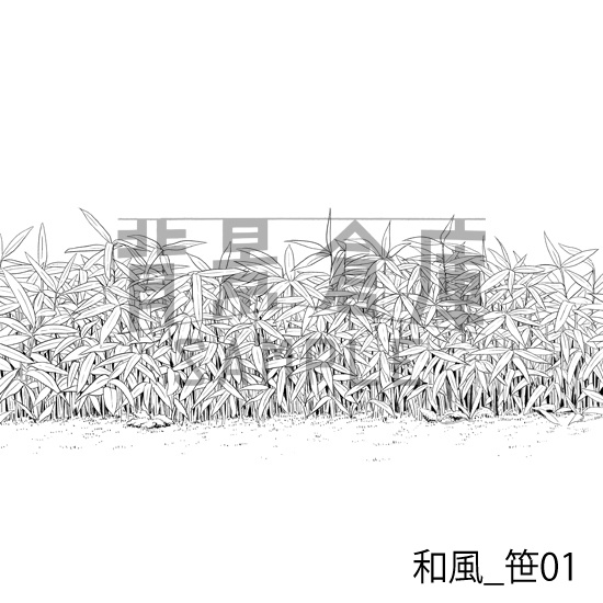 和風_背景素材集3(外観 庭)_トーン