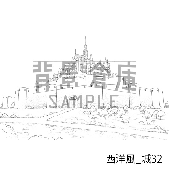 西洋風_背景素材集22(城)_トーン