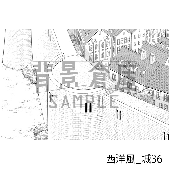 西洋風_背景素材集22(城)_トーン