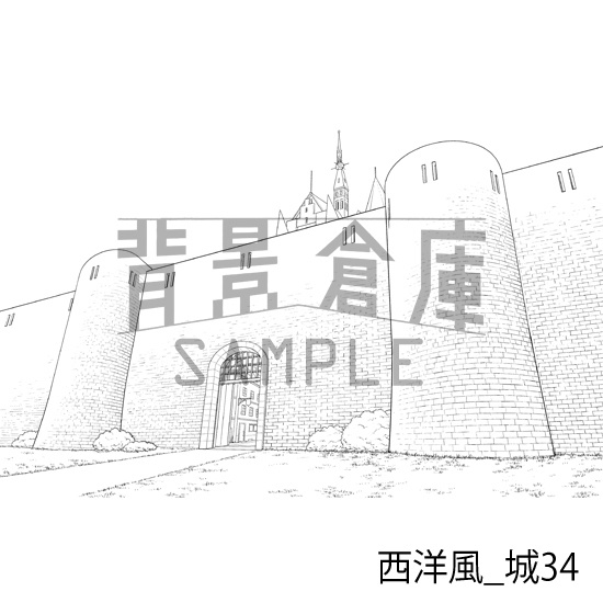 西洋風_背景素材集22(城)_トーン