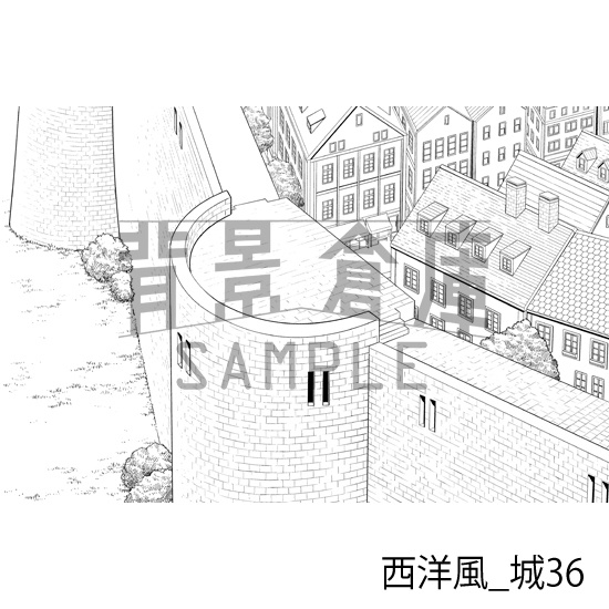 西洋風_背景素材集22(城)_トーン