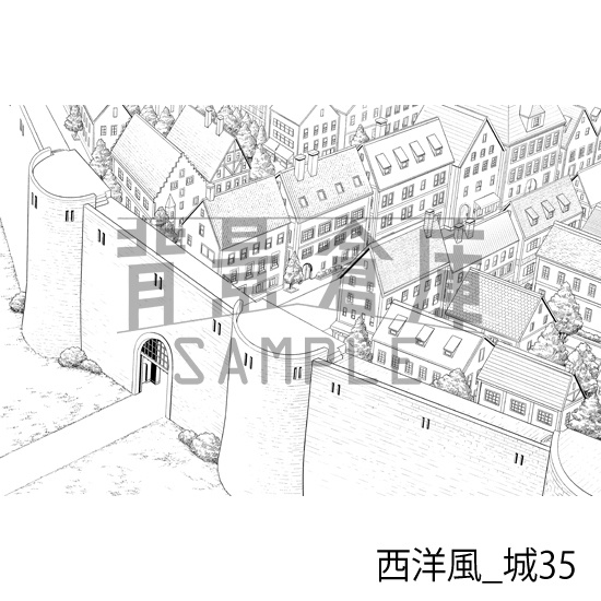 西洋風_背景素材集22(城)_トーン