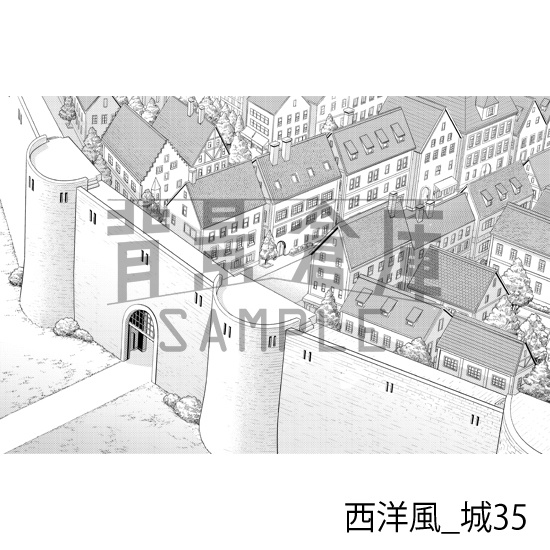西洋風_背景素材集22(城)_トーン