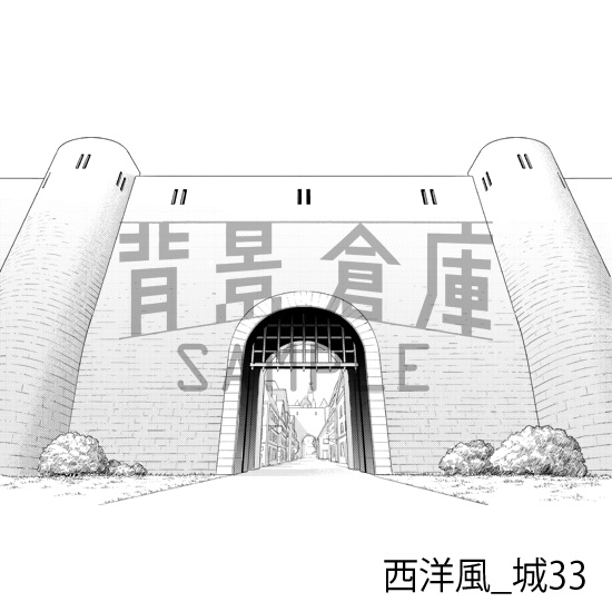 西洋風_背景素材集22(城)_トーン