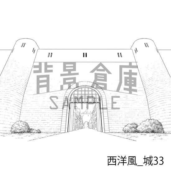 西洋風_背景素材集22(城)_トーン