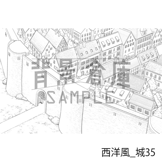 西洋風_背景素材集22(城)_トーン