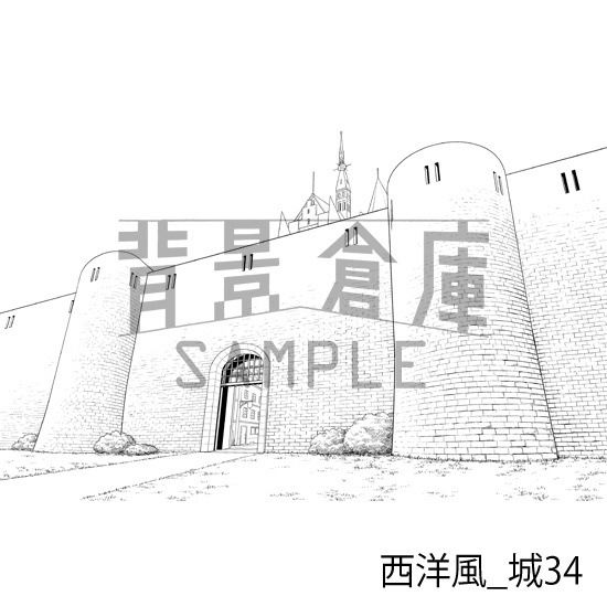 西洋風_背景素材集22(城)_トーン