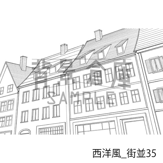 西洋風_背景素材集23(街並)_トーン