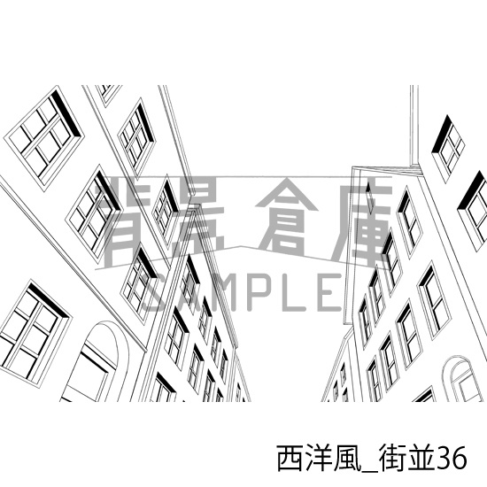 西洋風_背景素材集23(街並)_トーン