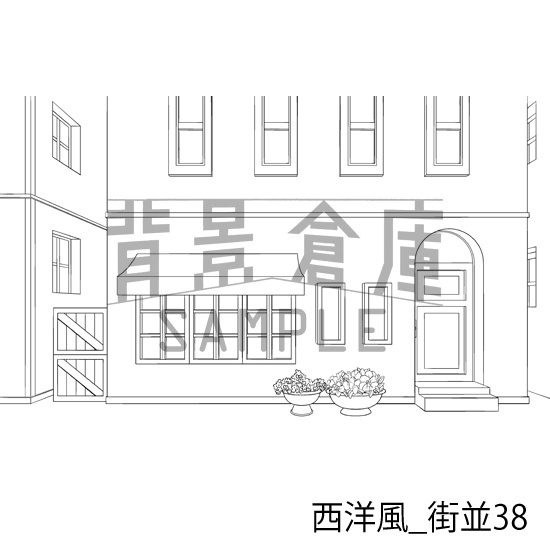 西洋風_背景素材集23(街並)_トーン