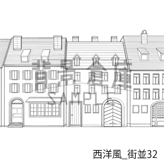 西洋風_背景素材集23(街並)_トーン