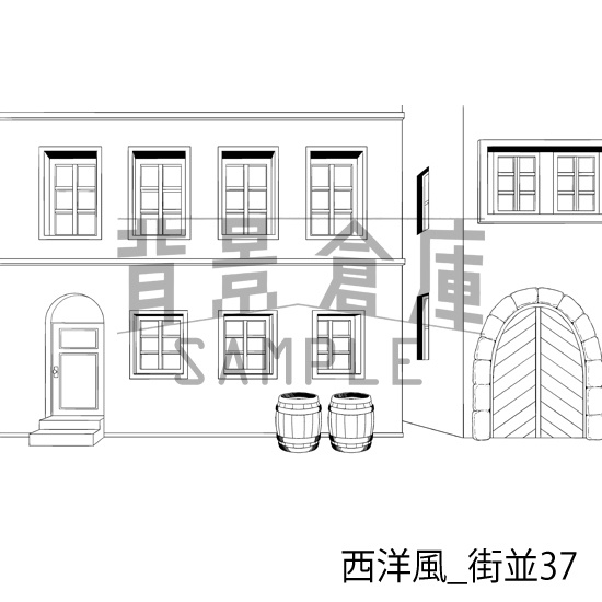西洋風_背景素材集23(街並)_トーン