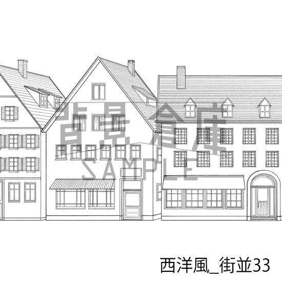 西洋風_背景素材集23(街並)_トーン