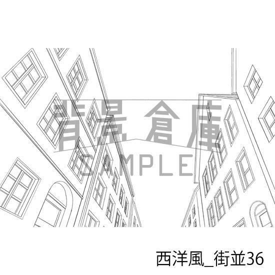 西洋風_背景素材集23(街並)_トーン