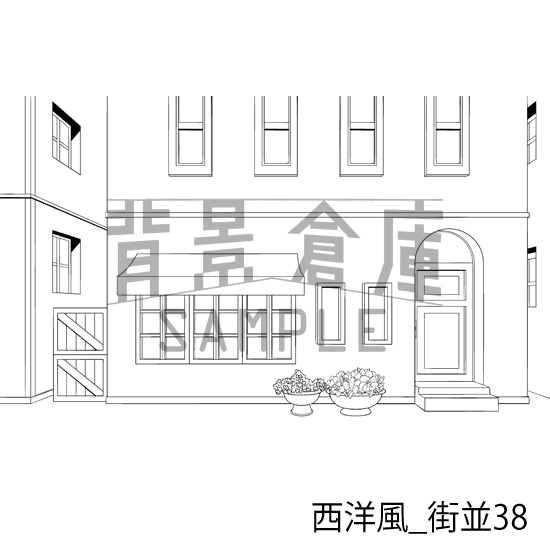 西洋風_背景素材集23(街並)_トーン