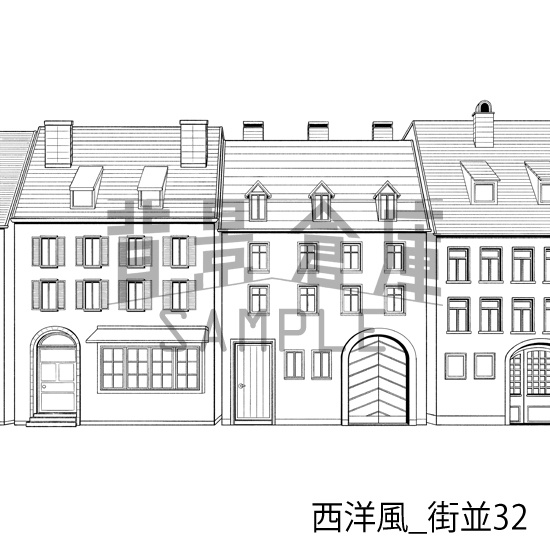 西洋風_背景素材集23(街並)_トーン