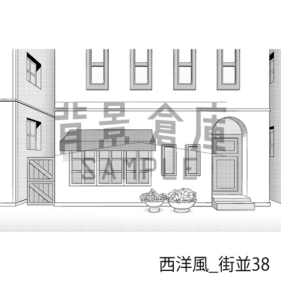 西洋風_背景素材集23(街並)_トーン