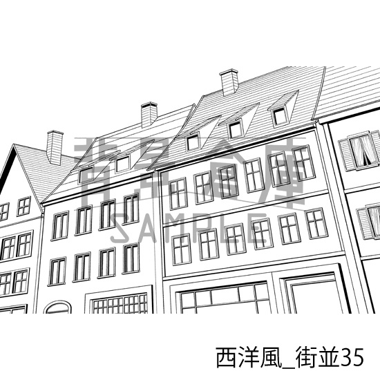 西洋風_背景素材集23(街並)_トーン