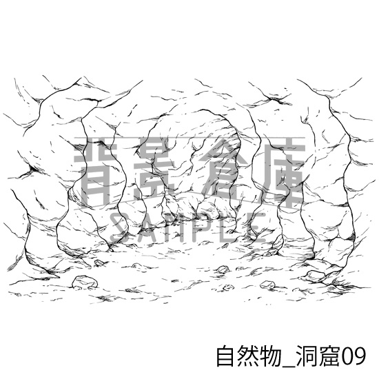 自然物_背景素材集7(洞窟)_トーン