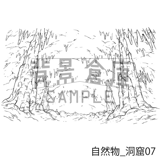 自然物_背景素材集7(洞窟)_トーン
