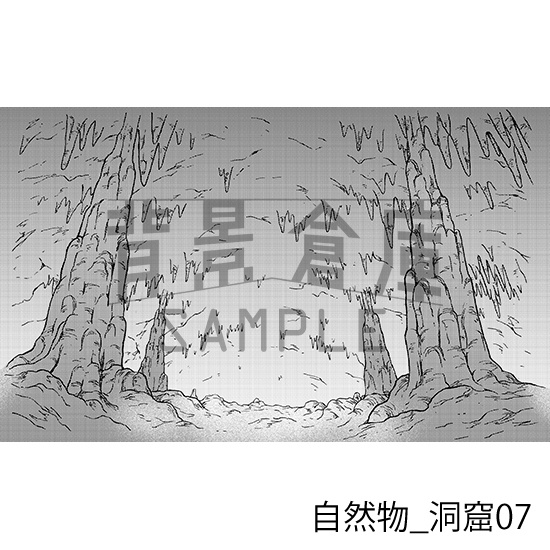 自然物_背景素材集7(洞窟)_トーン
